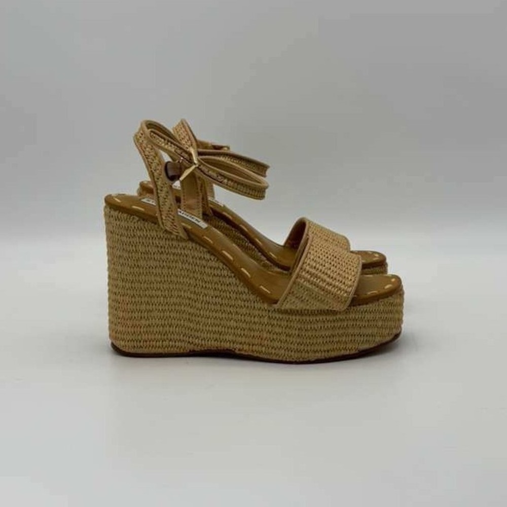 Steve Madden Haven Natural Raffia Platform Sandals - Women's Size 7 - Brand New - Picture 6 of 6